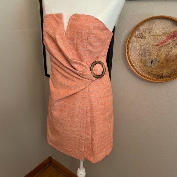 Revolve Line & Dot Zoe Strapless Dress in Orange - Picture 6 of 15
